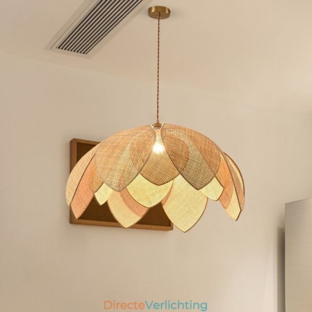 Rotan Lotus Hanglamp Café Retro Rotan Kunst Plafondlamp Rotan Lotus Hanglamp Café Retro Rotan Kunst Plafondlamp