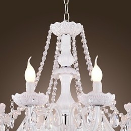 Kroonluchter Wit Kristal Modern Living 8 Lampen