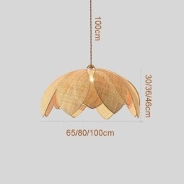 Rotan Lotus Hanglamp Café Retro Rotan Kunst Plafondlamp