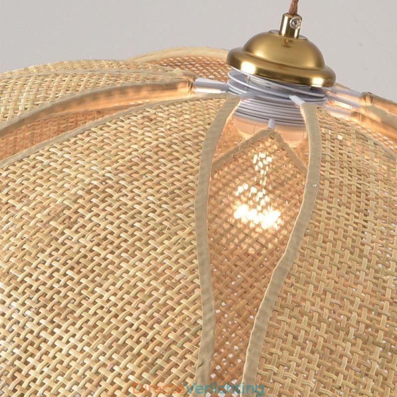 Rotan Lotus Hanglamp Café Retro Rotan Kunst Plafondlamp
