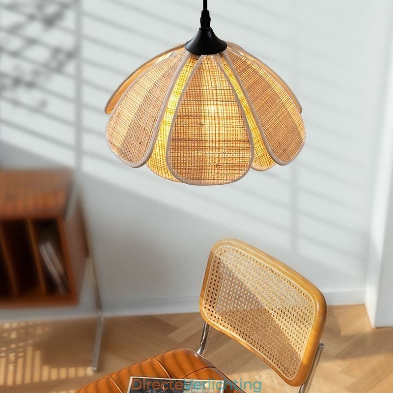 Rotan hanglamp Retro rotan plafondlamp