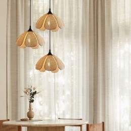 Rotan hanglamp Retro rotan plafondlamp