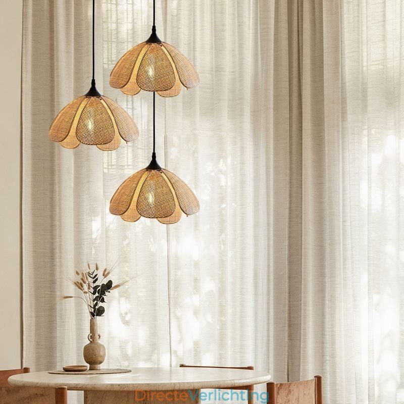 Rotan hanglamp Retro rotan plafondlamp