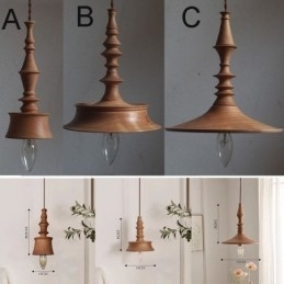Rubberwood hanglamp in vintage hanglamp