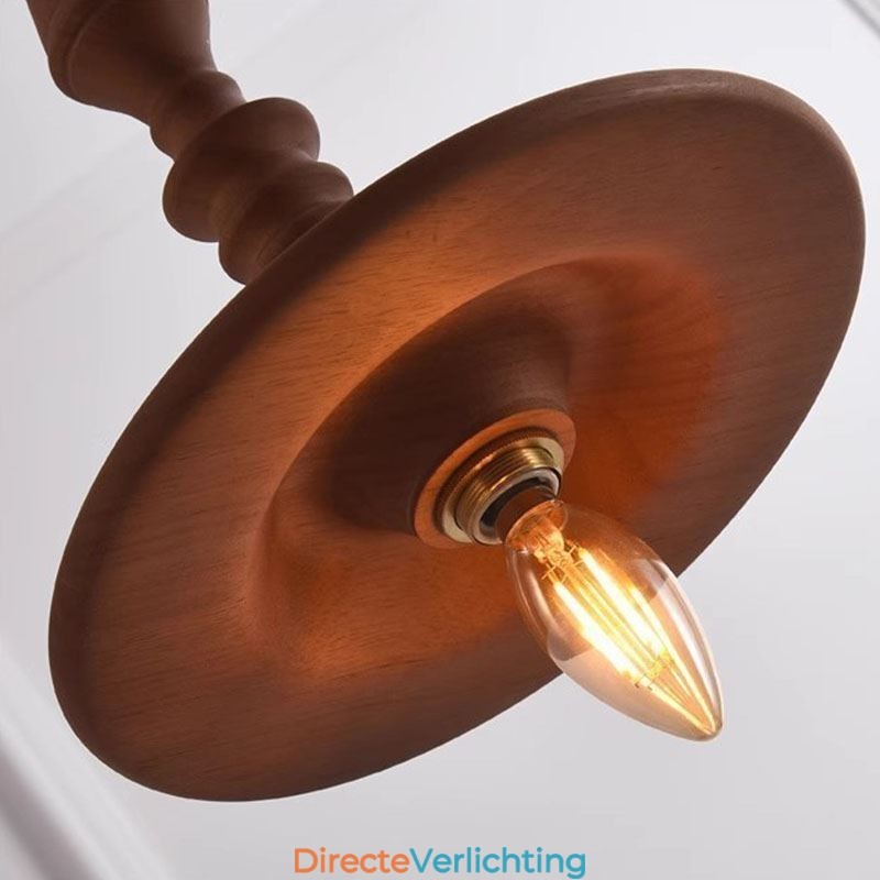 Rubberwood hanglamp in vintage hanglamp