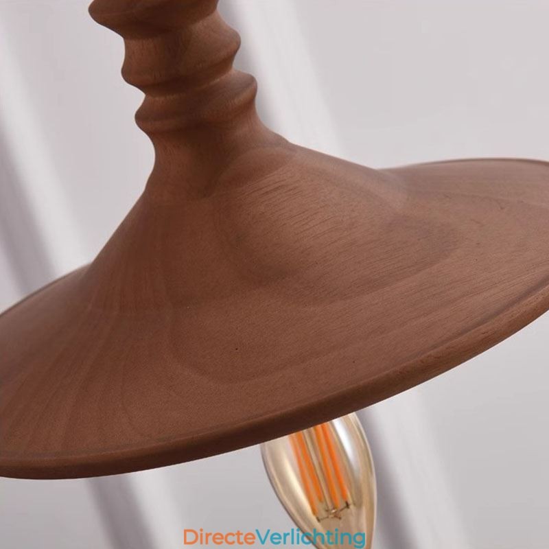 Rubberwood hanglamp in vintage hanglamp