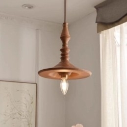 Rubberwood hanglamp in vintage hanglamp