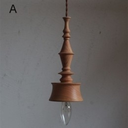 Rubberwood hanglamp in vintage hanglamp