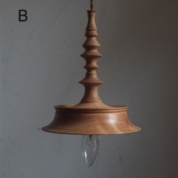 Rubberwood hanglamp in vintage hanglamp