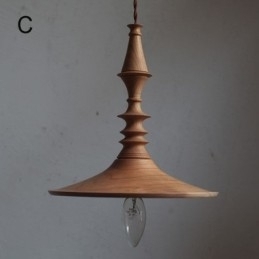 Rubberwood hanglamp in vintage hanglamp
