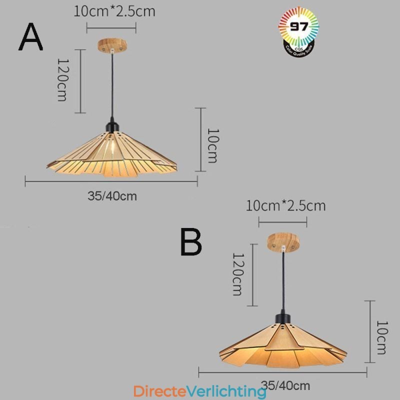 Hanglamp Creatieve Retro Houten Plafondlamp