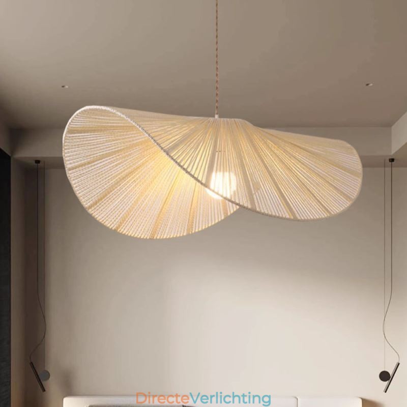 Retro Hanglamp Creatieve Wabi Sabi Strohoed Henneptouw Plafondlamp