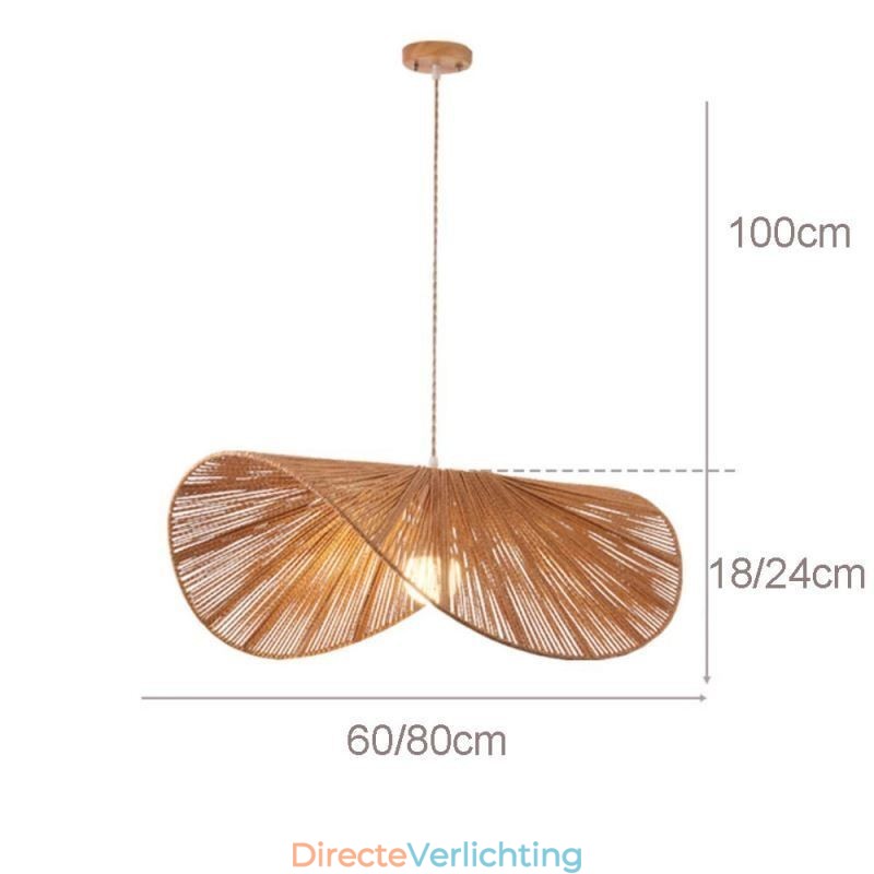 Retro Hanglamp Creatieve Wabi Sabi Strohoed Henneptouw Plafondlamp