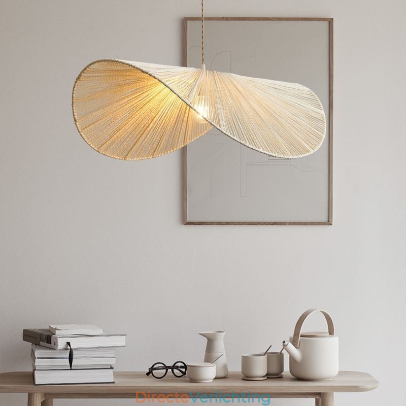 Retro Hanglamp Creatieve Wabi Sabi Strohoed Henneptouw Plafondlamp