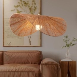 Retro Hanglamp Creatieve Wabi Sabi Strohoed Henneptouw Plafondlamp