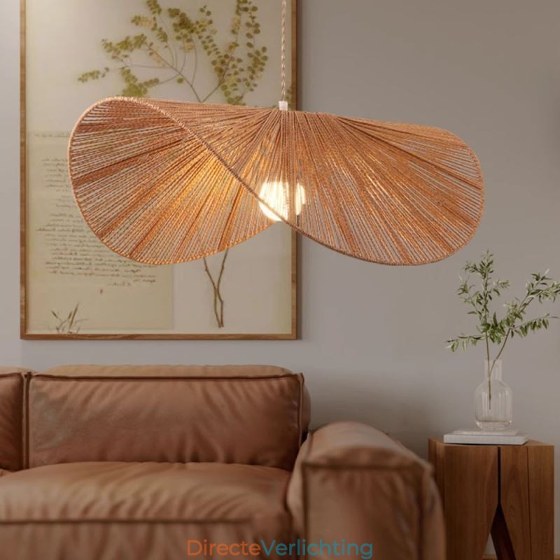 Retro Hanglamp Creatieve Wabi Sabi Strohoed Henneptouw Plafondlamp