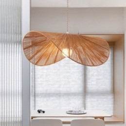Retro Hanglamp Creatieve Wabi Sabi Strohoed Henneptouw Plafondlamp