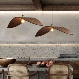 Massief houten hanglamp Creatieve retro plafondlamp