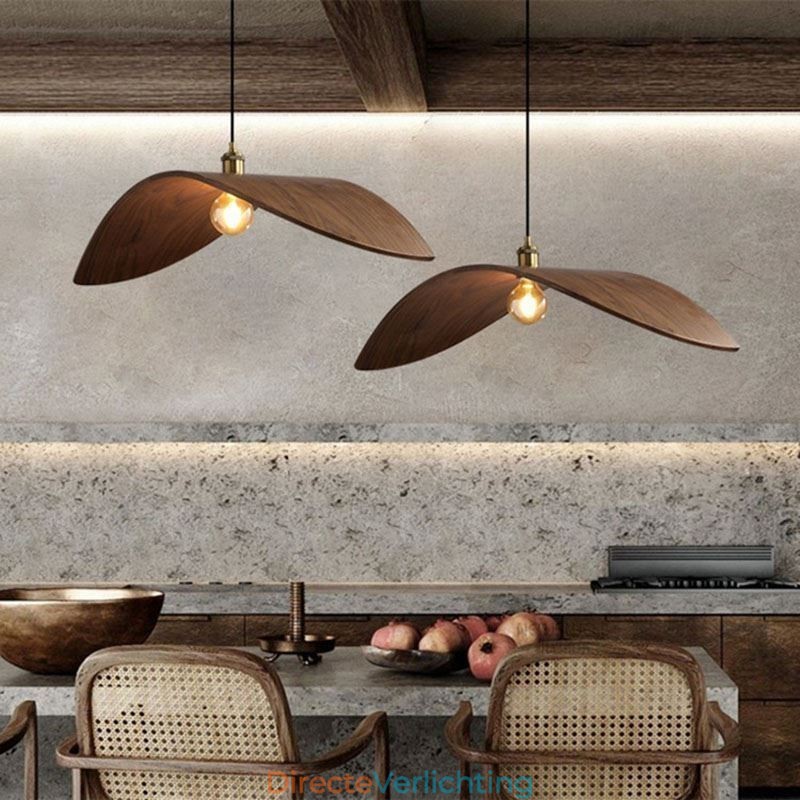 Massief houten hanglamp Creatieve retro plafondlamp