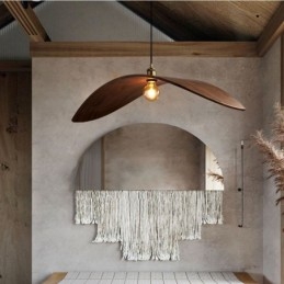Massief houten hanglamp Creatieve retro plafondlamp