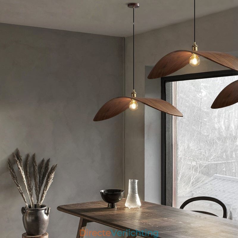 Massief houten hanglamp Creatieve retro plafondlamp