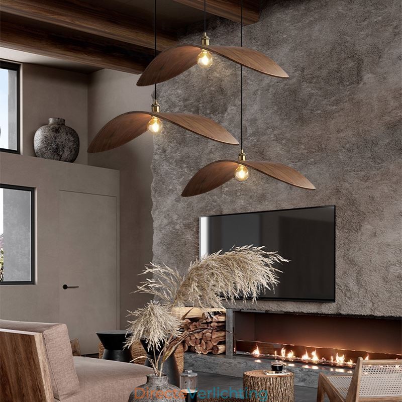 Massief houten hanglamp Creatieve retro plafondlamp