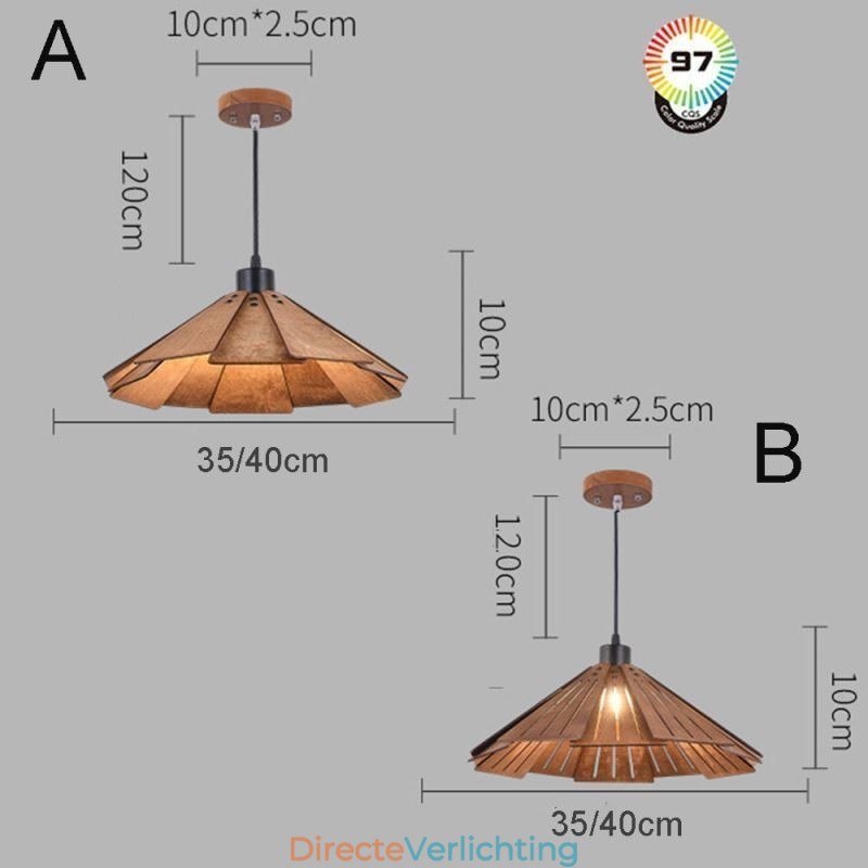Retro Hanglamp Creatieve Houten Plafondlamp
