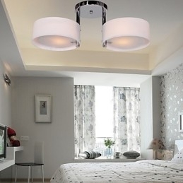 Moderne, eigentijdse kroonluchter van chroommetaal, inbouw