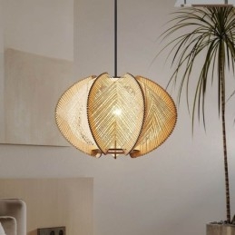 Nordic Hanglamp Retro Wabi Sabi Stijl Handgemaakte Massief Houten Plafondlamp