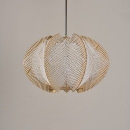 Nordic Hanglamp Retro Wabi Sabi Stijl Handgemaakte Massief Houten Plafondlamp