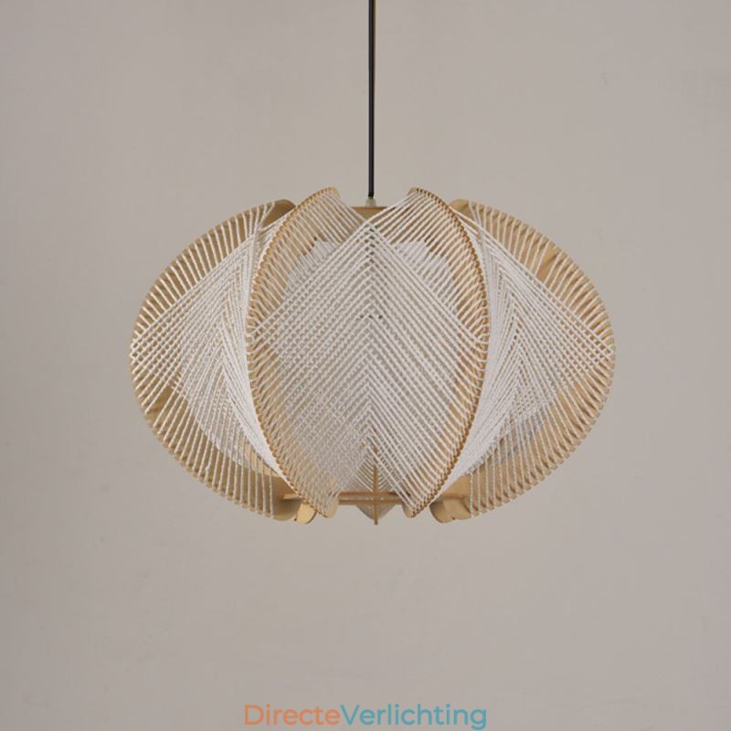 Nordic Hanglamp Retro Wabi Sabi Stijl Handgemaakte Massief Houten Plafondlamp