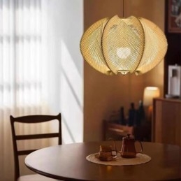 Nordic Hanglamp Retro Wabi Sabi Stijl Handgemaakte Massief Houten Plafondlamp