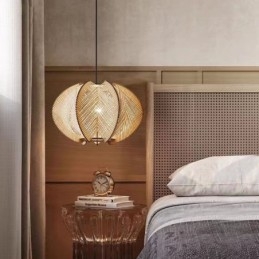 Nordic Hanglamp Retro Wabi Sabi Stijl Handgemaakte Massief Houten Plafondlamp