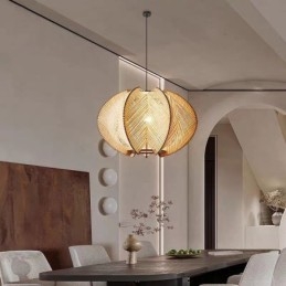 Nordic Hanglamp Retro Wabi Sabi Stijl Handgemaakte Massief Houten Plafondlamp