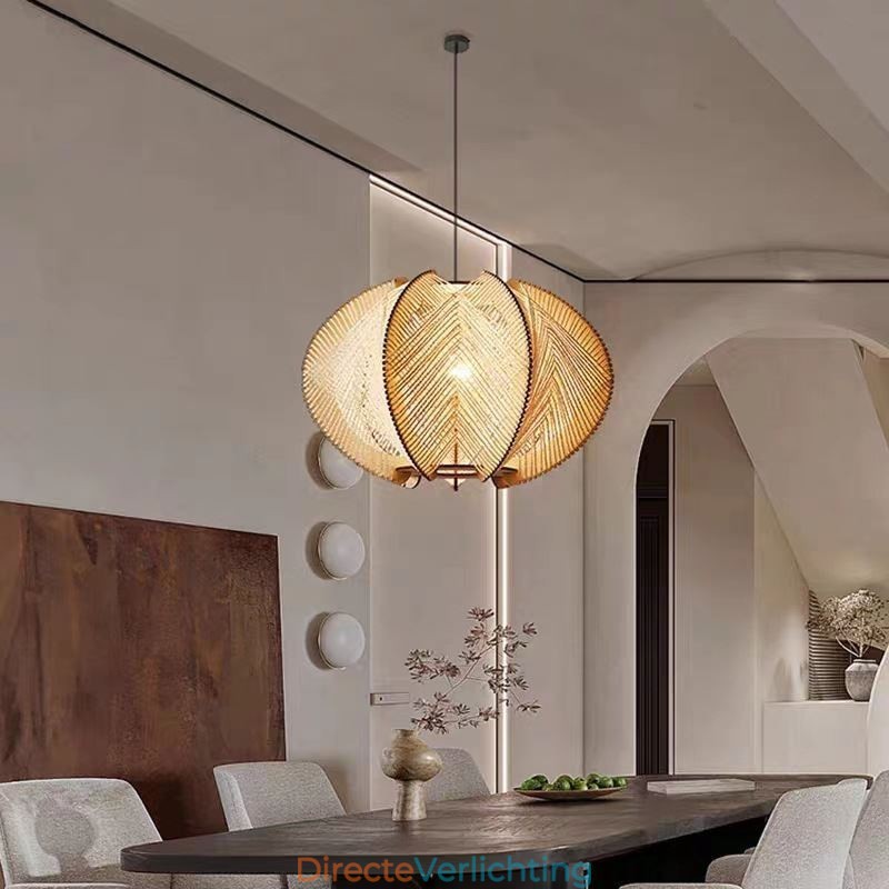Nordic Hanglamp Retro Wabi Sabi Stijl Handgemaakte Massief Houten Plafondlamp
