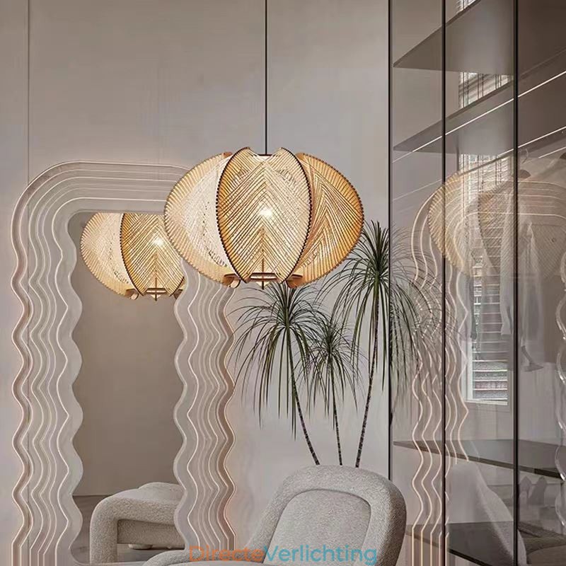 Nordic Hanglamp Retro Wabi Sabi Stijl Handgemaakte Massief Houten Plafondlamp