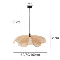 Hanglamp van rotan in Wabi Sabi-stijl, handgeweven plafondlamp van rotan