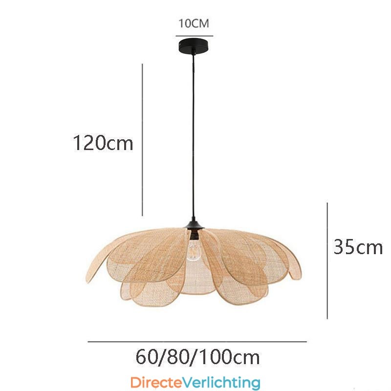 Hanglamp van rotan in Wabi Sabi-stijl, handgeweven plafondlamp van rotan