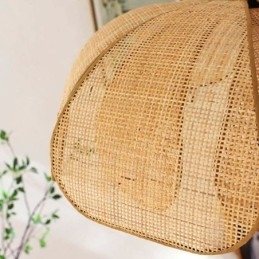 Hanglamp van rotan in Wabi Sabi-stijl, handgeweven plafondlamp van rotan