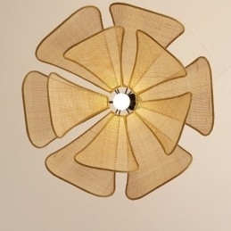 Hanglamp van rotan in Wabi Sabi-stijl, handgeweven plafondlamp van rotan
