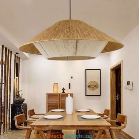 Hanglamp van henneptouw, handgeweven plafondlamp Hanglamp van henneptouw, handgeweven plafondlamp