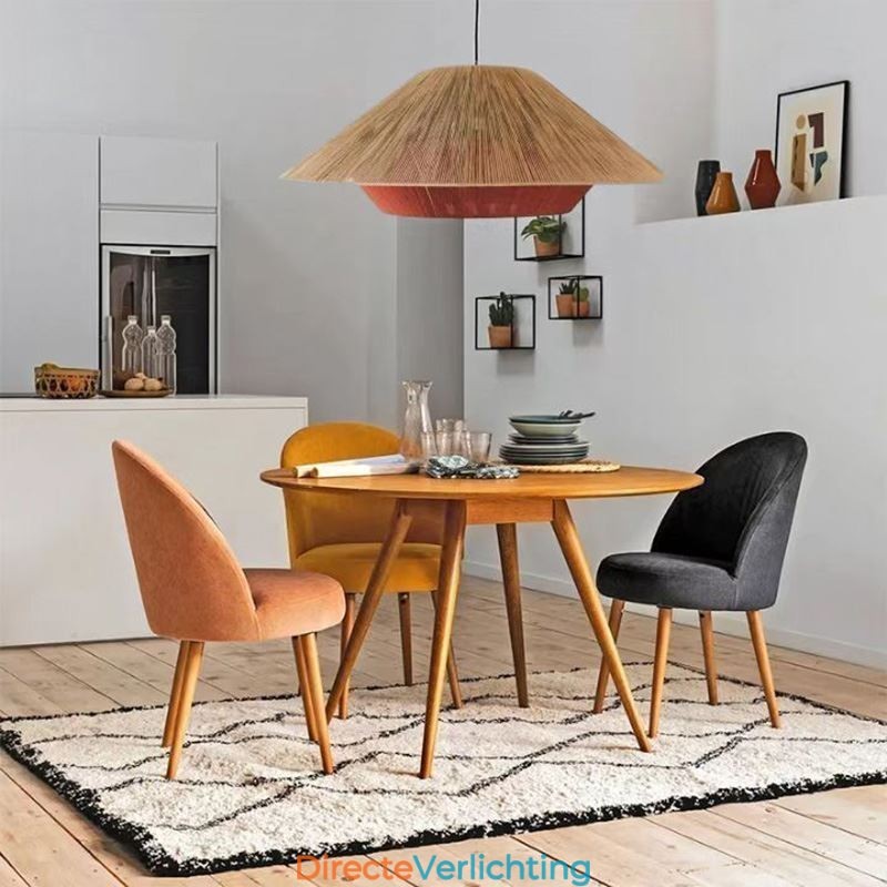 Hanglamp van henneptouw, handgeweven plafondlamp