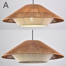 Hanglamp van henneptouw, handgeweven plafondlamp