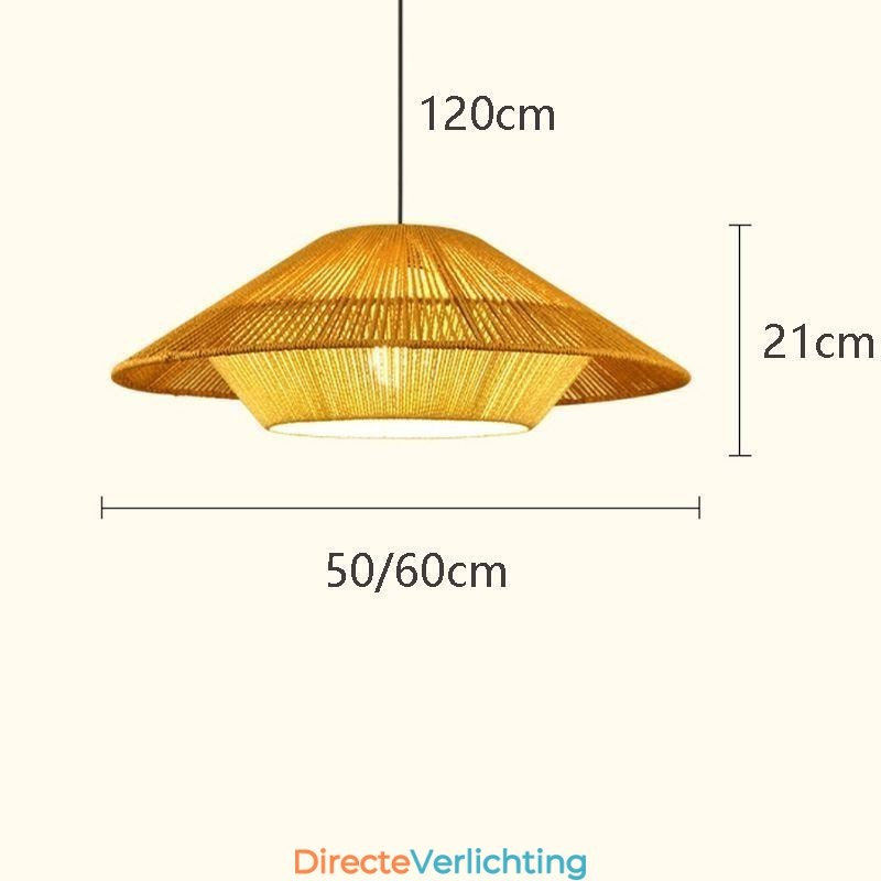 Hanglamp van henneptouw, handgeweven plafondlamp