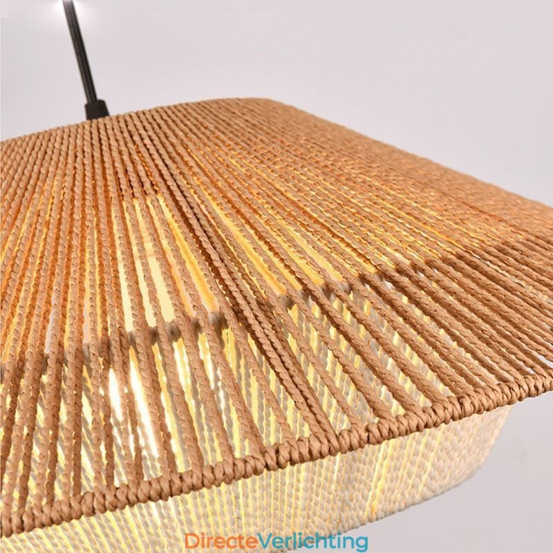 Hanglamp van henneptouw, handgeweven plafondlamp