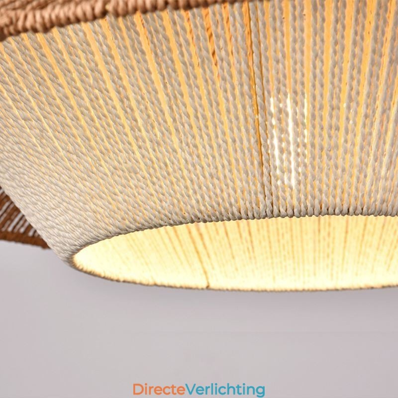 Hanglamp van henneptouw, handgeweven plafondlamp