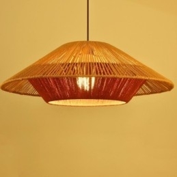 Hanglamp van henneptouw, handgeweven plafondlamp