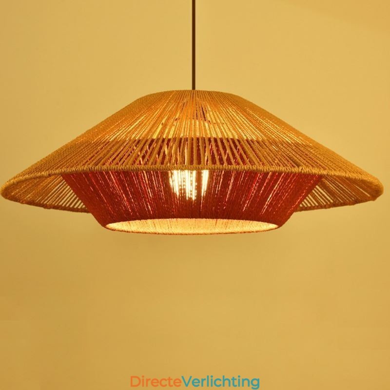 Hanglamp van henneptouw, handgeweven plafondlamp