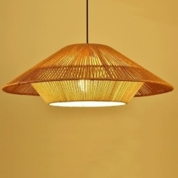Hanglamp van henneptouw, handgeweven plafondlamp