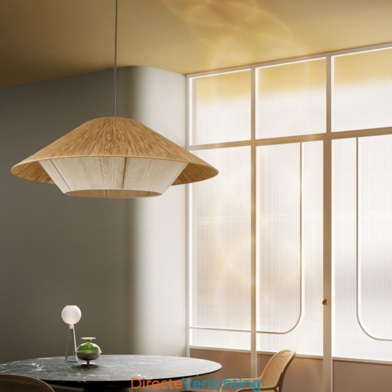 Hanglamp van henneptouw, handgeweven plafondlamp